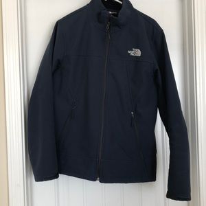Navy blue north face slick jacket
